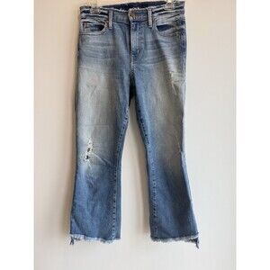 Level 99-High Rise Cropped Jeans-Some Distressing-Size 25-Raw Hem-Anthropology